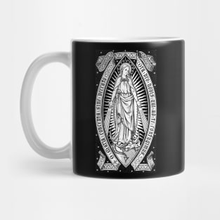 Virgin Mary Catholic Vintage Engraving Mug